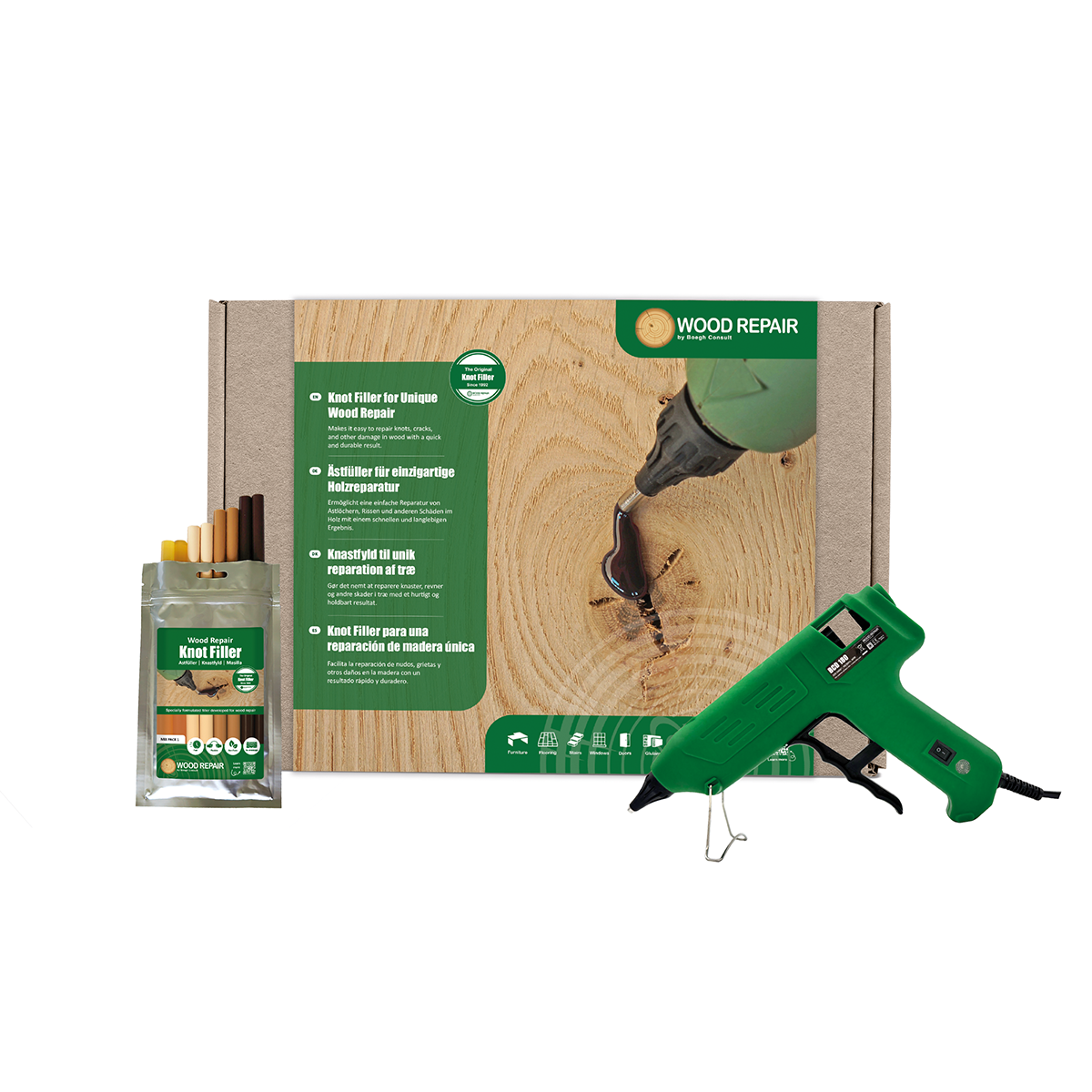 Kit básico de reparación de madera