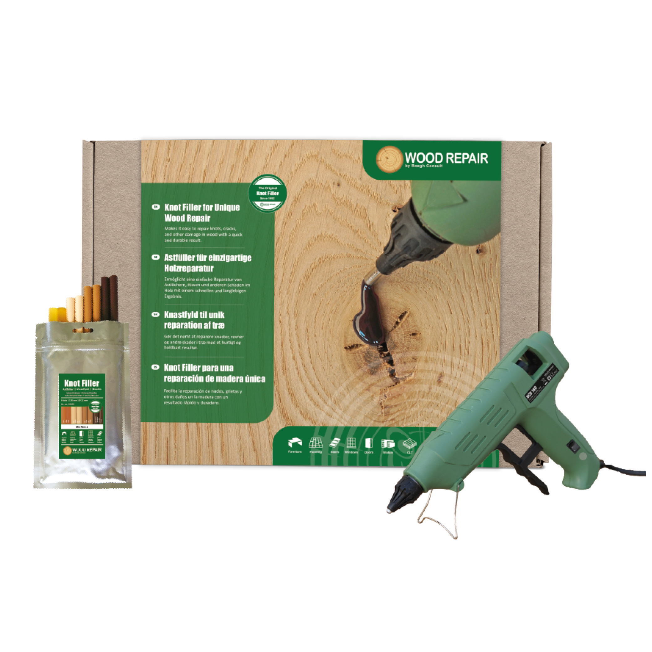 Kit básico de reparación de madera